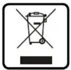 Prohibition sign depicting a trash bin crossed out by diagonal lines, indicating no waste or discharge.