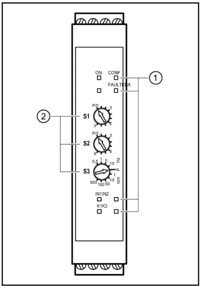 IFM DD111S - Éléments de visualisation et éléments de service - 1