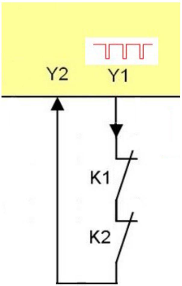 IFM DD111S - Circuito de retroalimentación para la supervisión externa de equipos (Y1-Y2) - 2