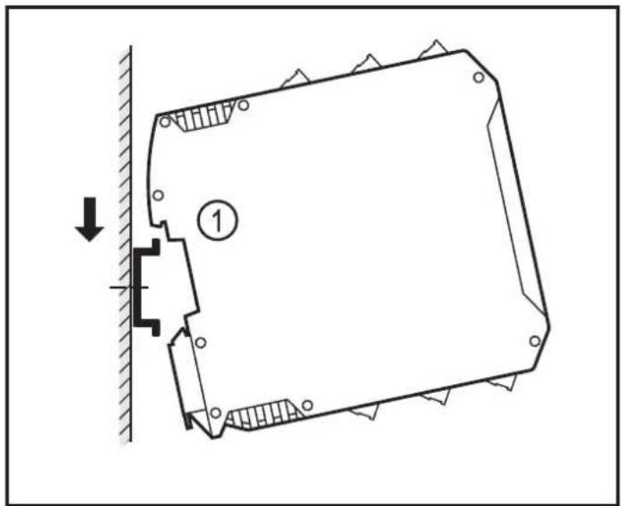IFM AC041S - Fixer l'appareil sur un rail profilé DIN - 1