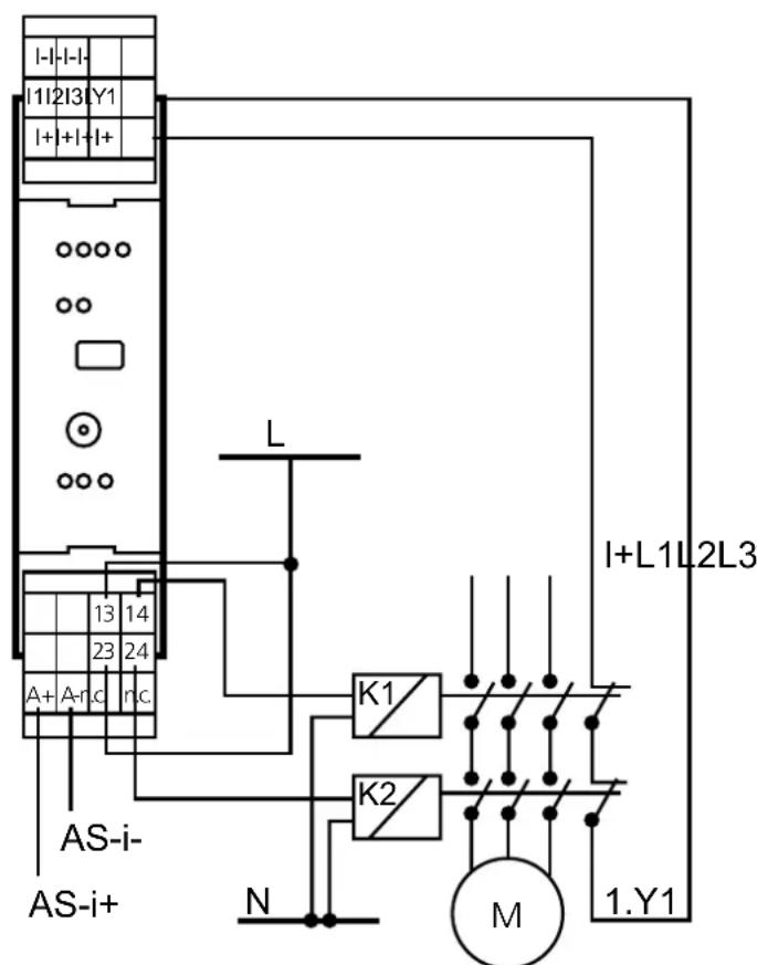 IFM AC030S - Exemple de câblage sortie relais de sécurité - 1