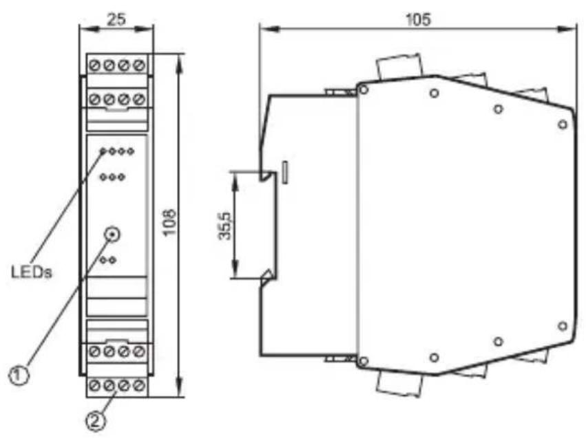 IFM AC009S - Dibujo a escala - 1