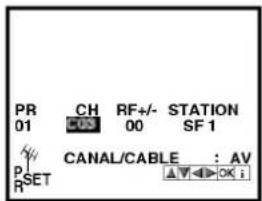 PR CH RF+/- STATION 01 CUS 00 SF 1 CANAL/CABLE : AV PSET