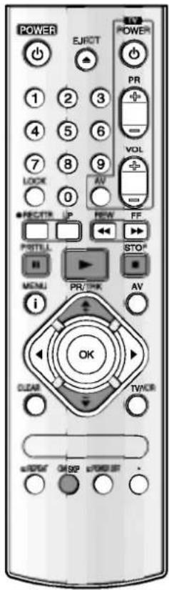 POWER EJRCT 1 2 3 4 5 6 7 8 9 LOCK 0 REC/TR UP PEN FF PR/TLL STOP MENU i PR/INK AV OK CLEAR TVHCR +OPEN OK/SP +POM/UT