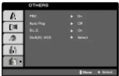 OTHERS PBC Auto Play BLIC Display VSD On Off On Select Name Select