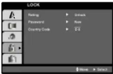 LOCK Setting Password Country Code Unlock Non D'E Move Select