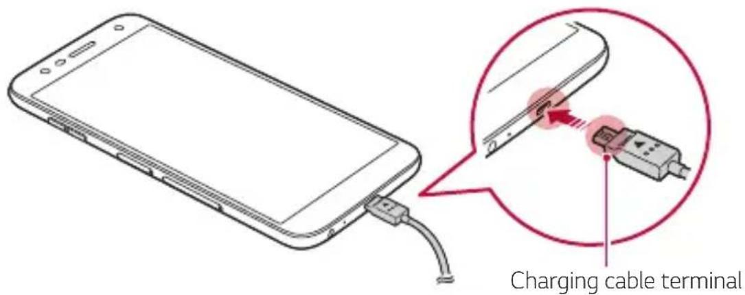 LG LMX510EW - Charging the battery - 1