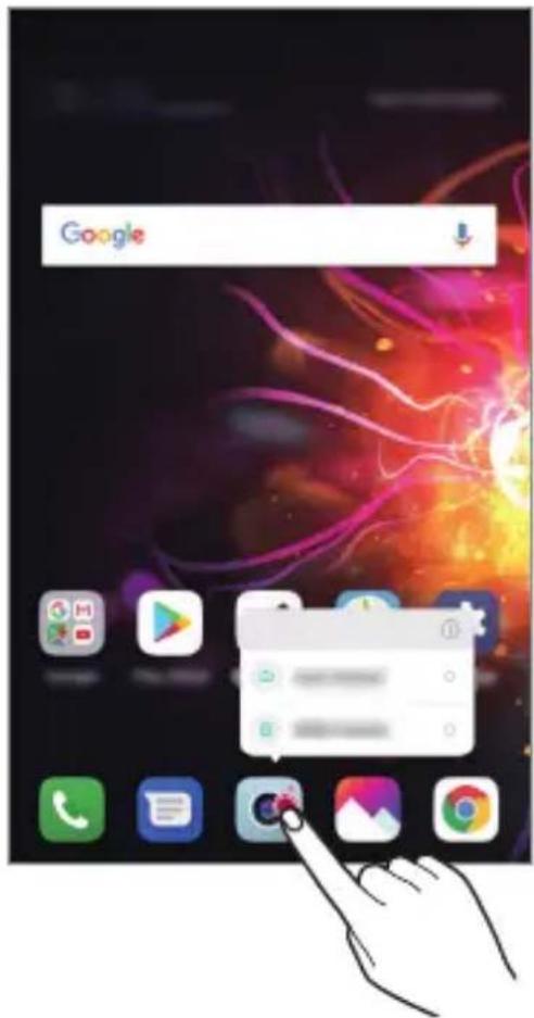 LG LMX510EW - Raccourcis des applications - 1