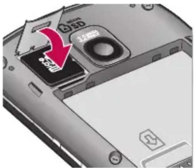 LG P505R - To insert a memory card: - 4