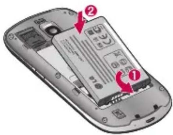LG P505R - Installation de la carte mémoire flash et de la pile - 3