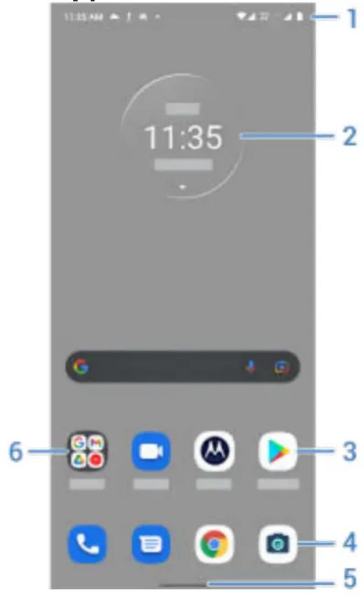 MOTOROLA Moto G62 5G - À propos de votre écran d'accueil - 1