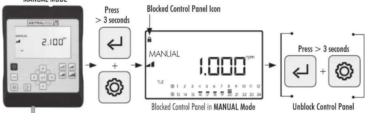 ASTRALPOOL Victoria Plus Silent - CONTROL PANEL BLOCKING AND UNBLOCKING SEQUENCES - 3