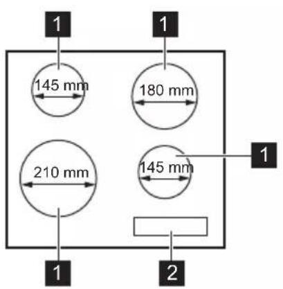ELECTROLUX LIB60424CK - Aranjarea suprafetei de gătire - 1