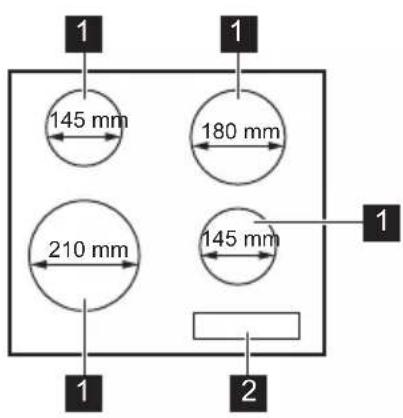 ELECTROLUX LIB60424CK - Шема на површината за готвење - 1