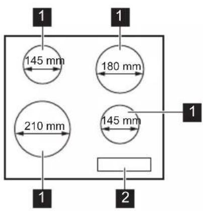 ELECTROLUX LIB60424CK - Indeling van het kookoppervlak - 1