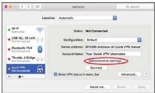 D-LINK Eagle Pro AI G415 - Mac OS X Instructions de configuration du VPN - 2