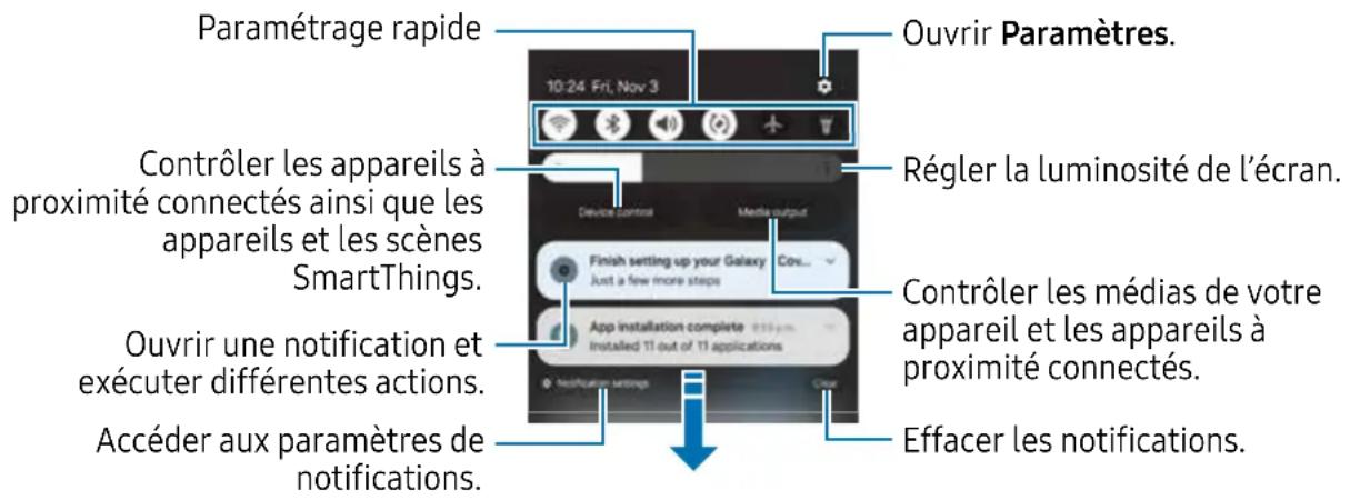 SAMSUNG Galaxy XCover 6 Pro - Panneau de notifications - 1