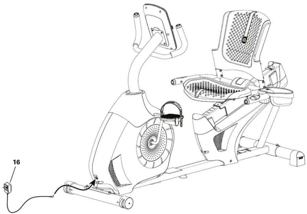 Schwinn 510R - Branchez l'adaptateur c.a. au cadre - 1