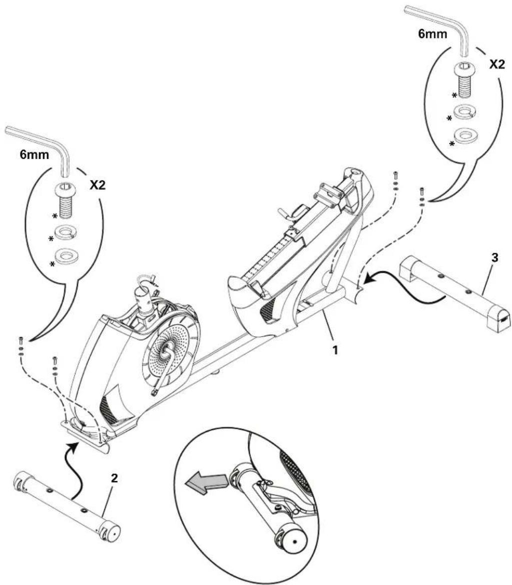Schwinn 510R - Fixez les stabilisateurs sur le cadre - 1