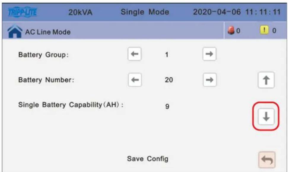 Tripp Lite BP240V100 - Step 3: Setting Single Battery (Ah) Capability - 1