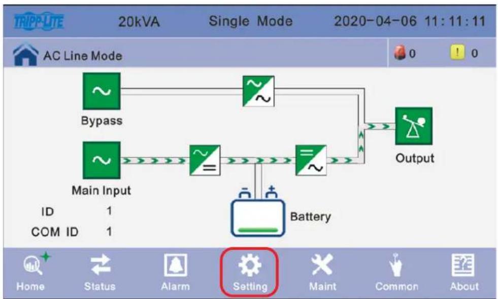 Tripp Lite BP240V100 - Pantalla de Inicio del UPS S3M10-20K - 1