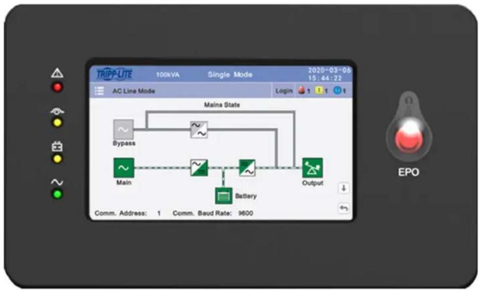 Tripp Lite BP240V100 - Configuración del UPS de 25K ~ 100K para Gabinetes de Baterías Específicos Usando la Pantalla LCD - 1