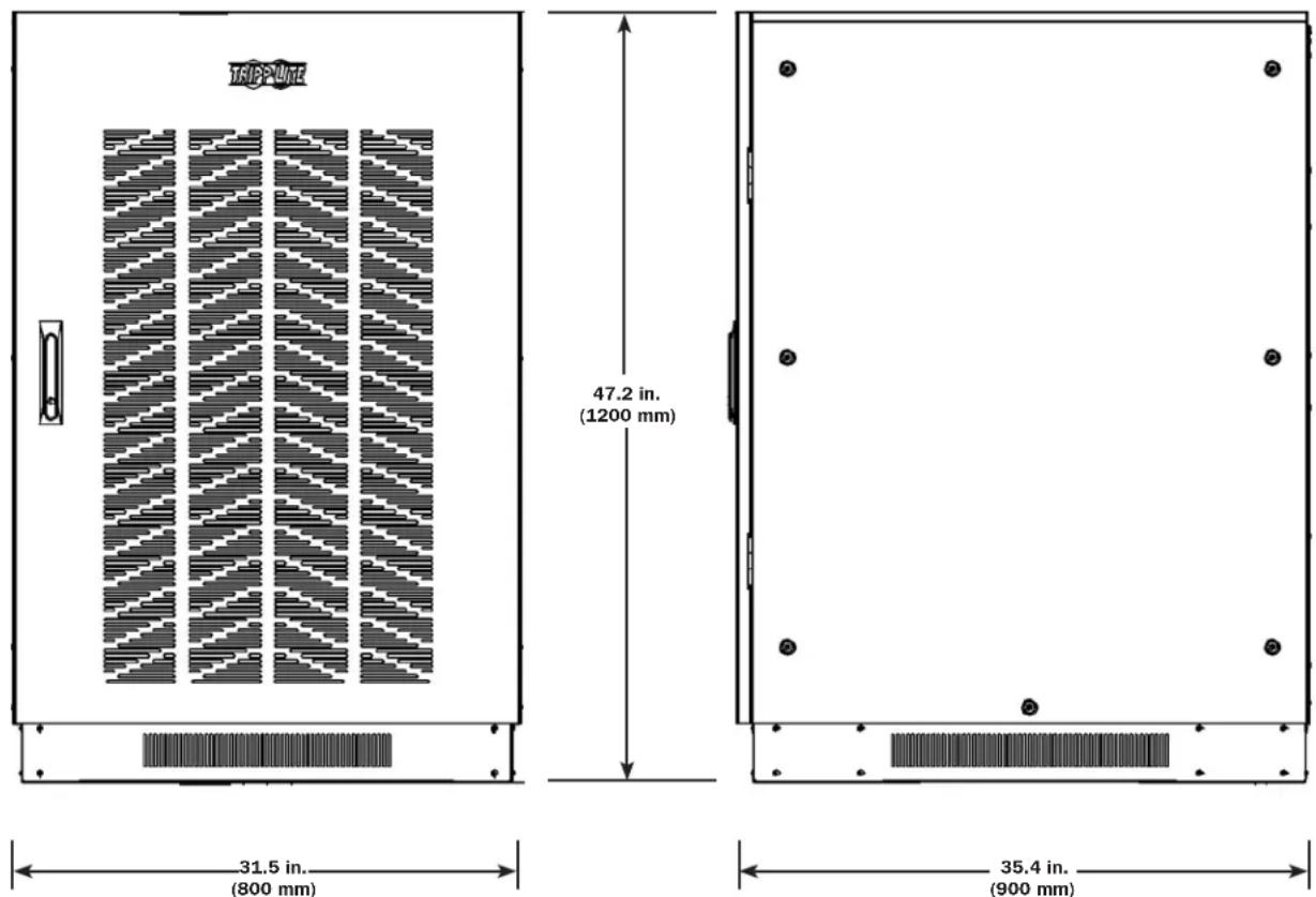 Tripp Lite BP240V100 - Dimensions for BP240V65, BP240V65-NIB, BP240V100, BP240V100-NIB - 1
