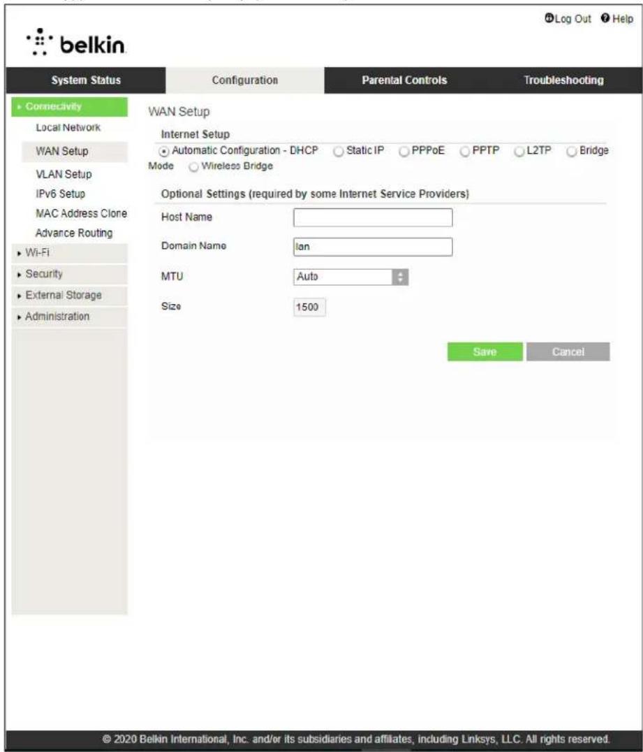 BELKIN RT3200 - Internet Setup (Ρυθμίσεις Διαδικτύου) - 1