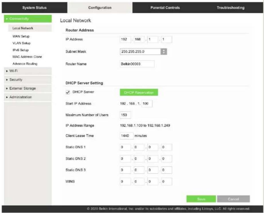 BELKIN RT3200 - Impostazioni di base del router - 2