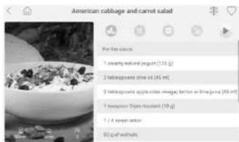 American cabbage and carrot salad For the choice 1 mostly red and purple (2.65 g) 2 black pepper rose oil (45 mcf) 3 black pepper apple color change, butter oil (fine juice) (45 mcf) 4 black pepper brown rice (10 g) 5 1/4 sweet potato 60 kg of walnuts