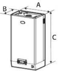 Carel humiSteam Basic - Abmessungen und Gewichte - 1