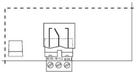 Carel humiSteam Basic - Hilfskontakt: Produktionsanforderung, Ansteuerung des externen Ventilators (M14.1 - M14.3) - 1