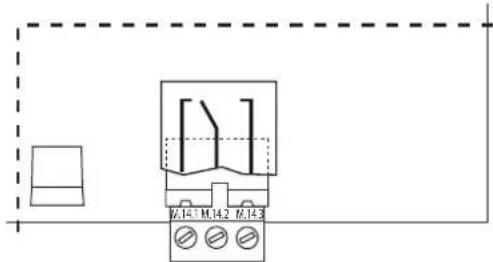 Carel humiSteam Basic - Contact auxiliaire: presence d'une commande de production, commande du ventilateur externe) (M14.1 - M14.3) - 1