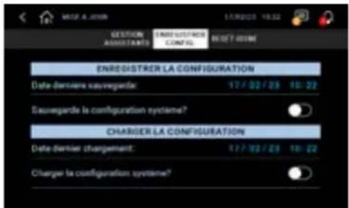 Carel humiFog - Sauvegarde/téléchargement de la configuration du système - 2