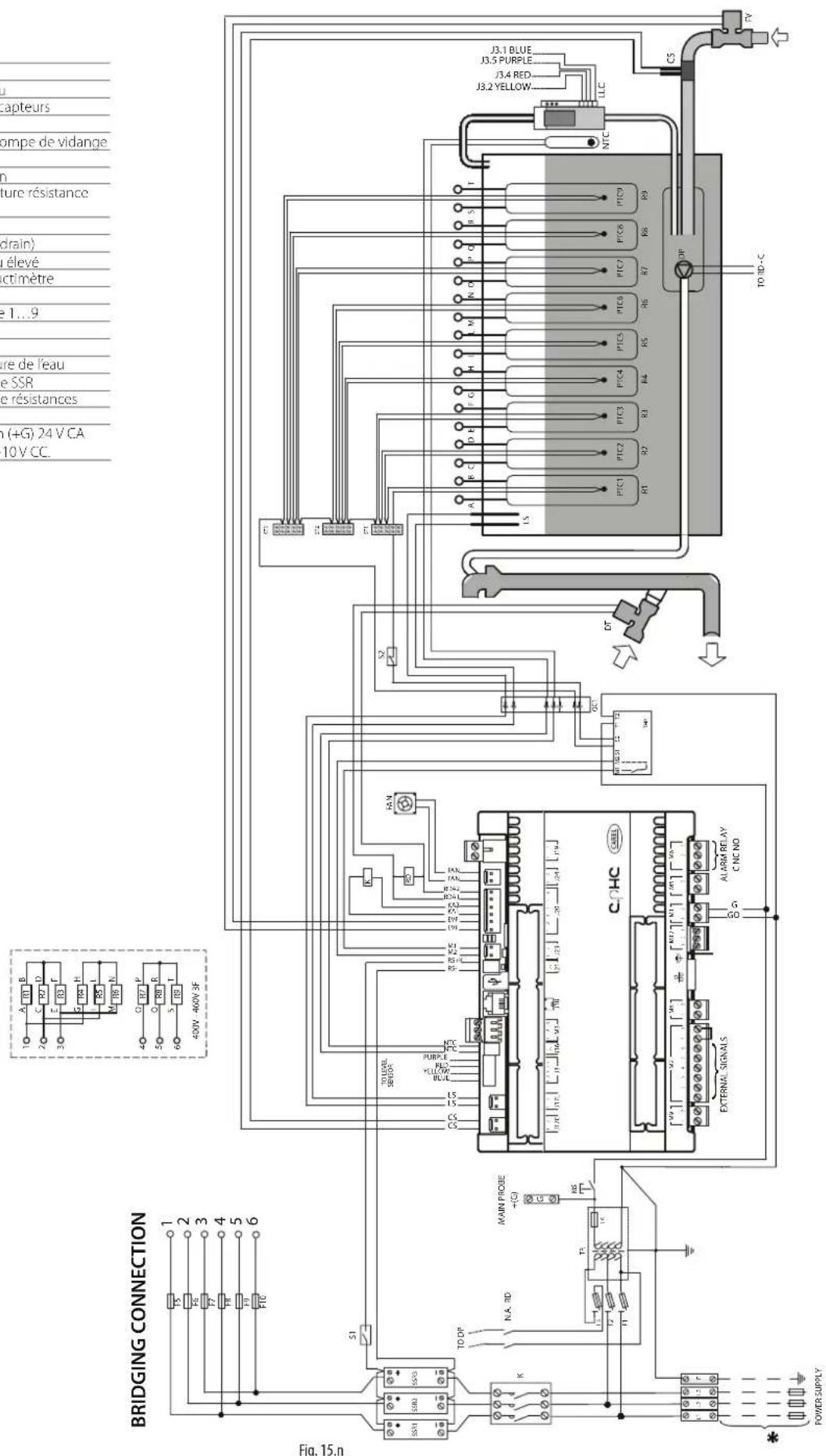 Carel heaterSteam titane - Schéma électrique UR060 (400-460 V) - version U - 1