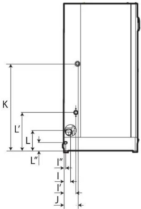 Carel heaterSteam titane - Cotes branchements hydrauliques: - 2