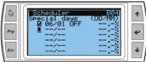 Carel heaterSteam titane - Menu B. Plages horaires (menu Principal) - 3