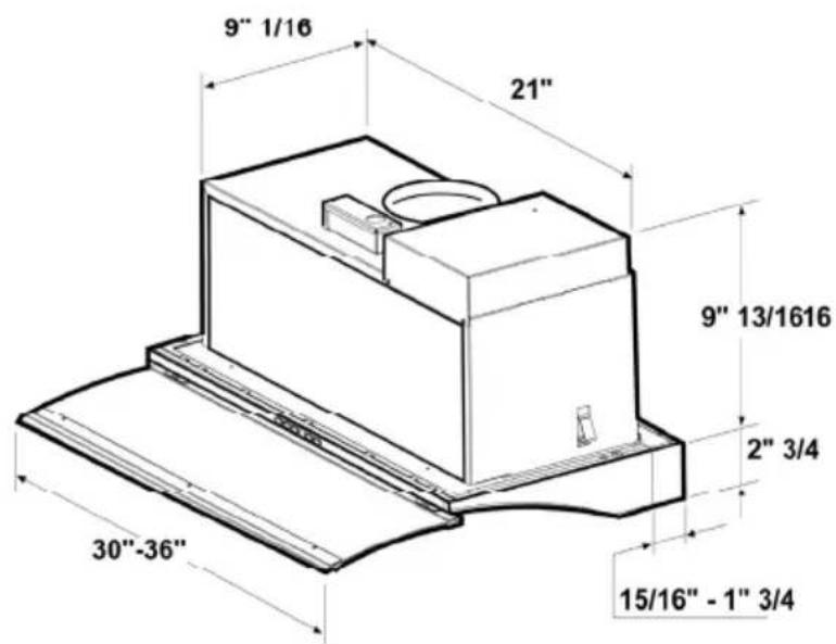 ELICA Glide EGL436SS - Dimensions et Dégagement - 3
