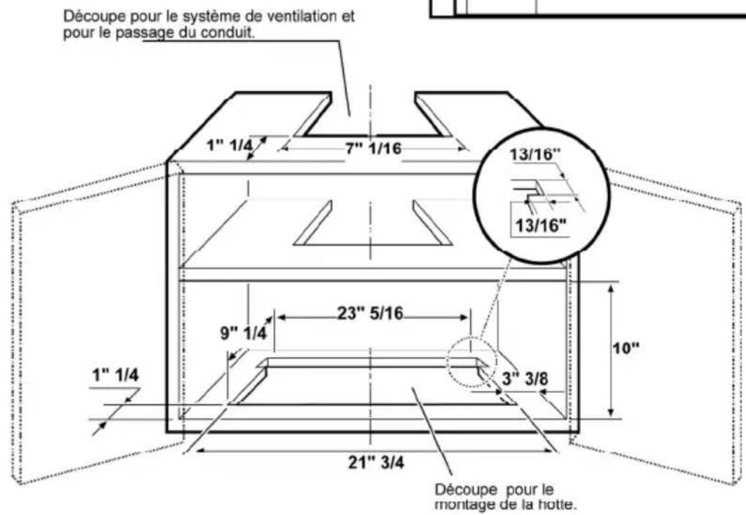 ELICA Glide EGL436SS - Dimensions et Dégagement - 2