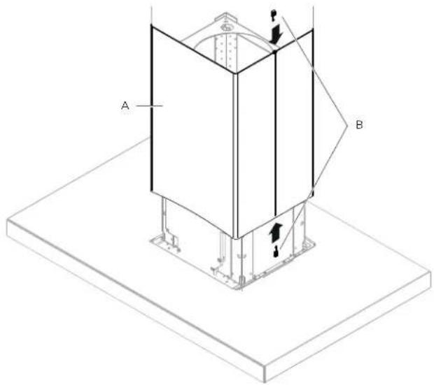 ELICA Maggiore EMG642S1 - Installation des cache-conduits (version à/sans conduit) - 2