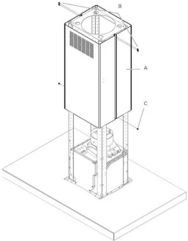ELICA Maggiore EMG642S1 - Installation des cache-conduits (version à/sans conduit) - 1