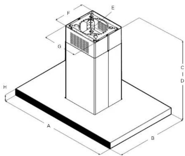 ELICA Maggiore EMG642S1 - DIMENSIONS ET DÉGAGEMENT - 1