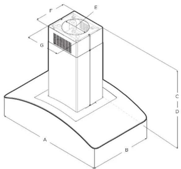 ELICA Cingoli PRF0135371 - DIMENSIONS DU PRODUIT - 1