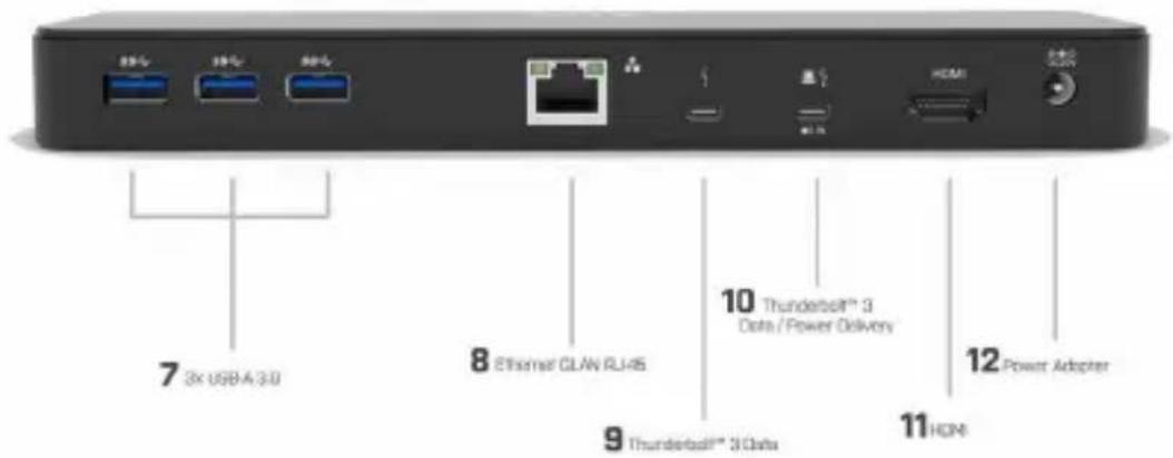 i-TEC TB3HDMIDOCK - Rear panel: - 1