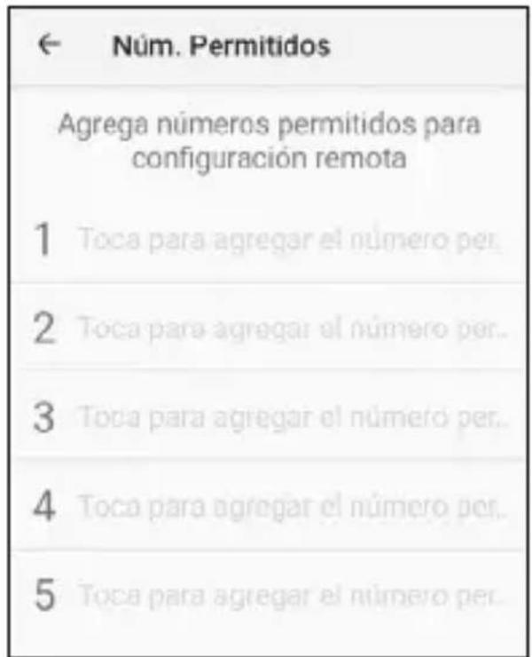 SPC Zeus 4G Pro - Premindo em Num. Permitidos são definidos até 5 números: - 1