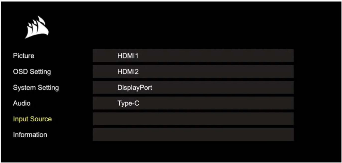 CORSAIR Xeneon 32UHD144 - OSD - Selezione Ingresso - 1