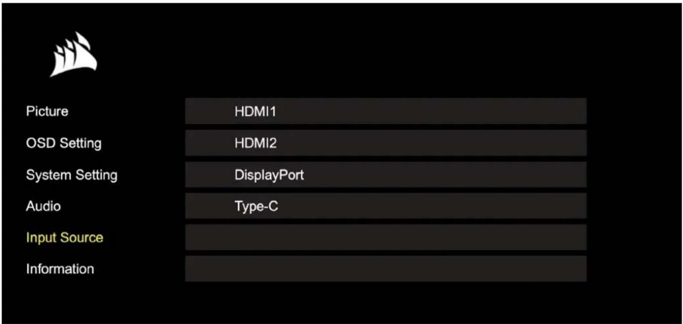 CORSAIR Xeneon 32UHD144 - OSD - Eingangsausbahl - 1