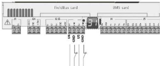 Carel pCO5+ HS - Raccordement des entrees ON/OFF - 1