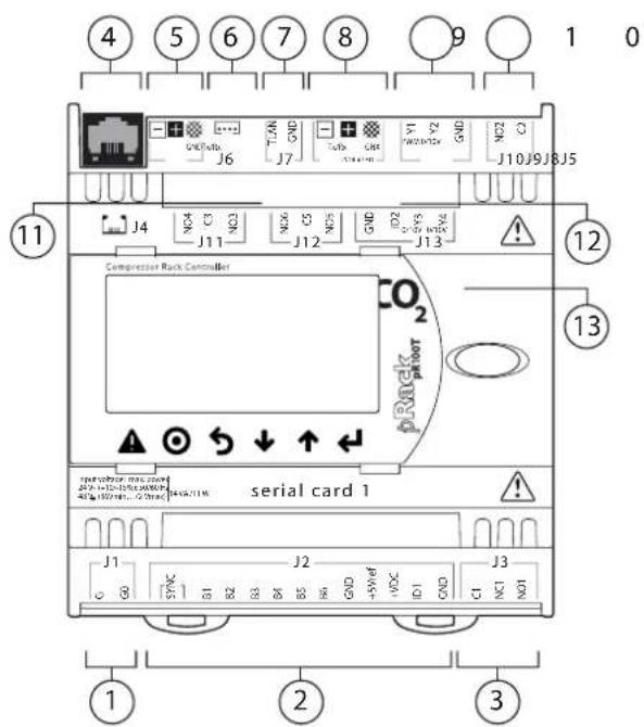 Carel pRack pR100T - Description des bornes - 1