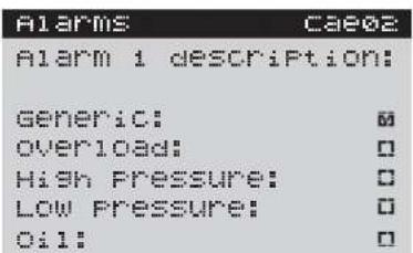 Carel pRack pR100T - Descriptions possibles pour alarmes compresseurs - 1